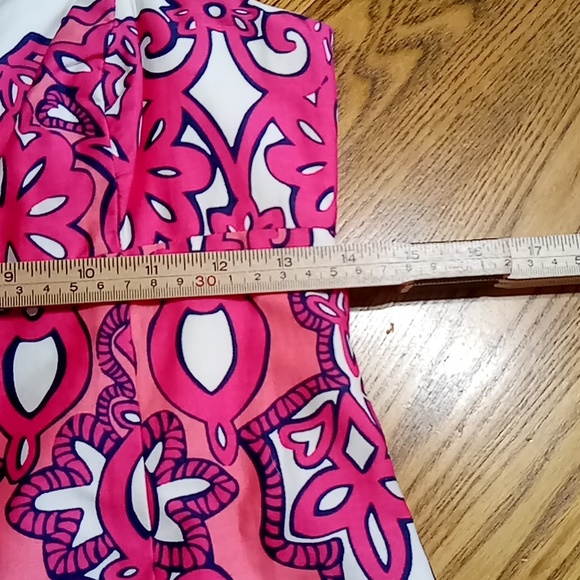 LILLY PULITZER Womens Dress 2 SHORT NAVY BLUE Pink Preowned Strapless Floral - Picture 7 of 10